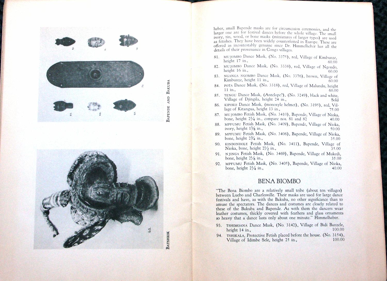 WEYH40,S.12 Tschokwe-Maske + Pende-Elfenbein,Hans Himmelheber in Weyhe-Galerie,1940